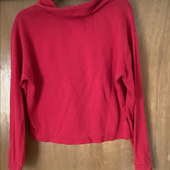 PINK Cropped Red Sweatshirt - Picture 2 of 5